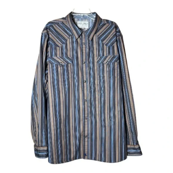 Cody James Authentic Western Apparel Men's Striped Casual Button-Down Shirt - Picture 4 of 11